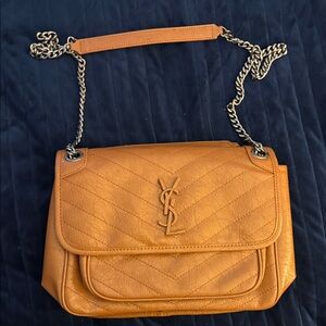 Yves Saint Laurent Camel Leather Chain Shoulder Bag